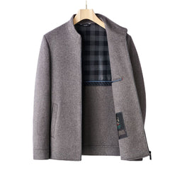 Men's Casual Stand Collar Woolen Jacket Coat