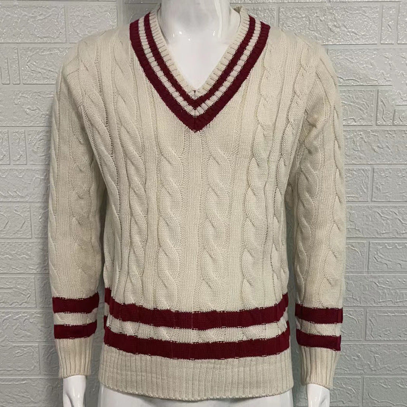 Men's striped colorblock knitted sweater