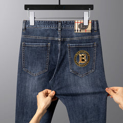 Men's Fashionable High-end Letter Embroidered Stretch Jeans