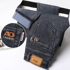 2024 New High-end Men's Straight Loose Large Size Stretch Business Casual Jeans