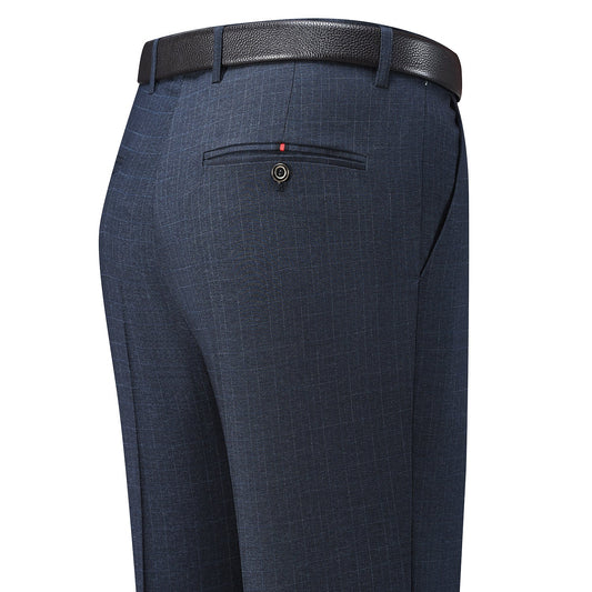 Men's Silk Straight Business Suit Trousers
