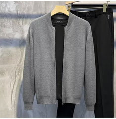 Men's Double Zipper Cardigan Casual All-match Knitted Jacket