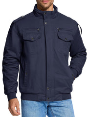 Men's New Stand Collar Casual Workwear Cotton Jacket