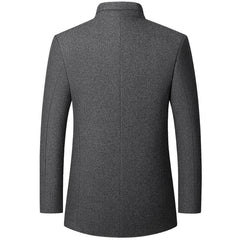 Men's Woolen Stand Collar Blazer