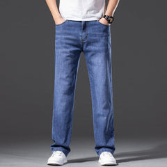 Men's Loose Large Size Stretch Straight Business Casual Jeans