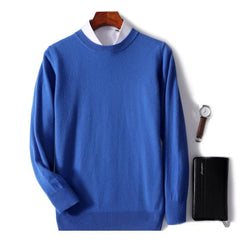 2023 New Men's Round Neck Casual Business Knitted Cashmere Sweater