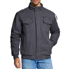 Men's New Stand Collar Casual Workwear Cotton Jacket