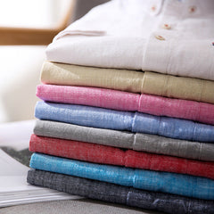 Men's Summer New Linen Slim Fit Casual Business Shirts