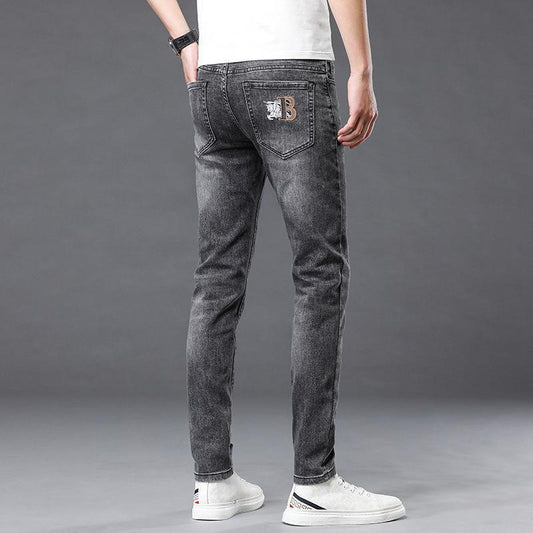 Embroidered high-end stretch jeans
