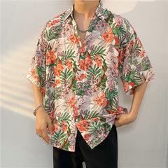 New Men's Casual Large Size Beach Vacation Hawaiian Print Shirt