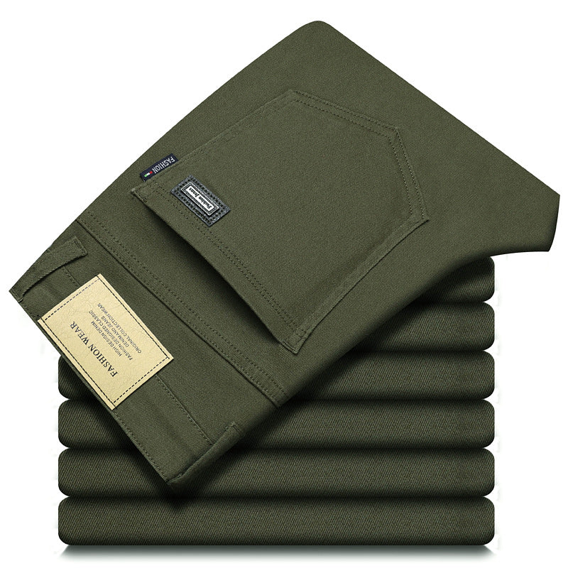 Men's Straight Elastic Business Casual Trousers