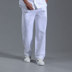 2024 Cotton and Linen Loose Straight Large Size Casual Trousers