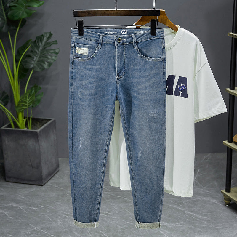 Men's Slim Straight Loose High-end Soft Denim Jeans