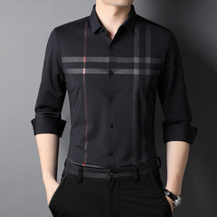 Men's Fashion Simple Long Sleeve Printed Shirt