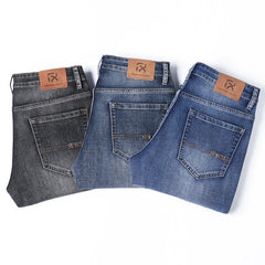 Men's Loose Straight High Quality Embroidered Jeans