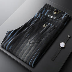 Men's Striped Contrast Casual Jeans