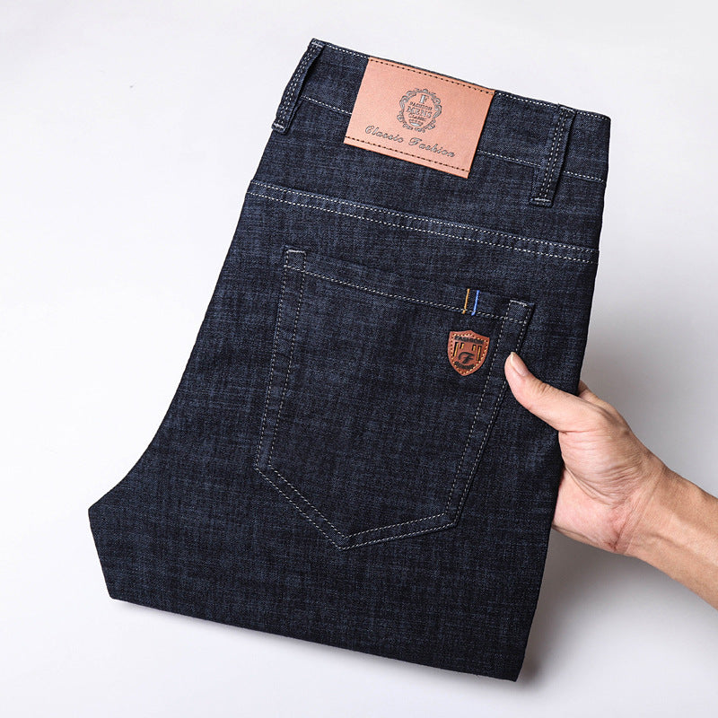 Men's High Quality Cotton Stretch Comfortable Breathable Ice Silk Straight Jeans