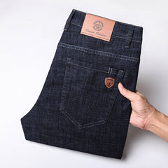 Men's High Quality Cotton Stretch Comfortable Breathable Ice Silk Straight Jeans