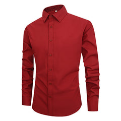 Men's Solid Color Warm Casual Simple Business Shirt