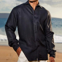 Men's Solid Color Breathable and Comfortable Business Casual Long-sleeved Shirt