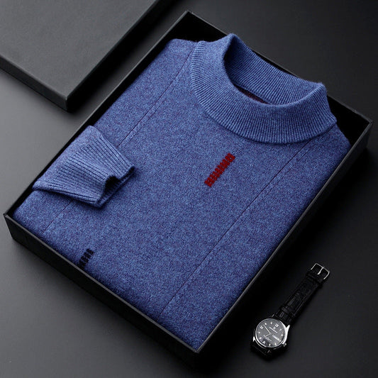 Men's Wool Half Turtleneck Stretch Thermal Sweater