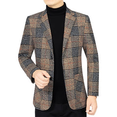 Men's New No-Iron Plaid Blazer