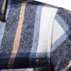 Men's Business Fashion Plaid Long Sleeve Shirt