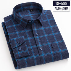 Men's 100% Cotton Long Sleeve Plaid Shirt
