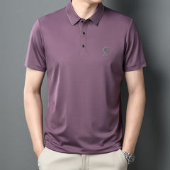 Solid Color Casual Short-sleeved Polo Shirt