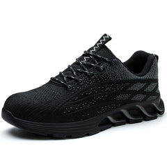 Men's Flying Woven Anti-smash and Anti-stab Safety Shoes