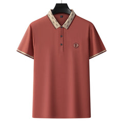 Embroidered Breathable Business Casual Solid Color Polo Shirt