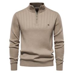 Men's Stand Collar Half Zip High Quality Sweater