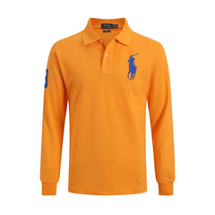Men's lapel loose plus size cotton embroidered polos