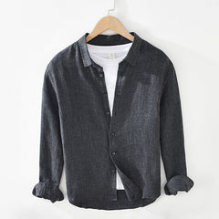 Men's Pure Linen Long Sleeve Shirt