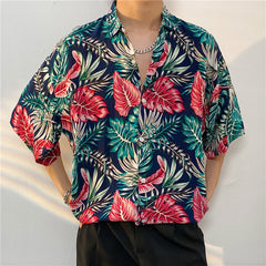 New Men's Casual Large Size Beach Vacation Hawaiian Print Shirt