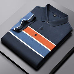 Men's Summer Pure Cotton Business Casual Ice Silk Short-sleeved Polo Shirt
