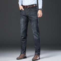 Men's Simple No-iron Cotton Casual Straight Jeans