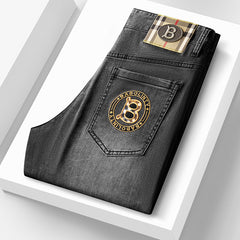 Men's Fashionable High-end Letter Embroidered Stretch Jeans