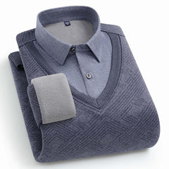 Men's Thickened Plush Two-Piece Warm Shirt