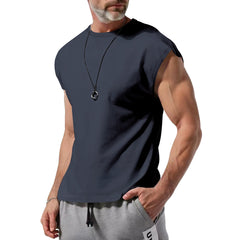 Men's Casual Loose Solid Color Vest T-shirt