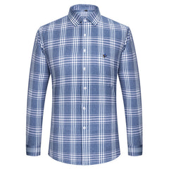 Men's Fashion Breathable Plaid Cotton Embroidered Shirt