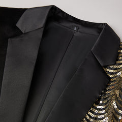 Men's Party Performance Date Wavy Sequin Shiny Casual Trendy Blazer