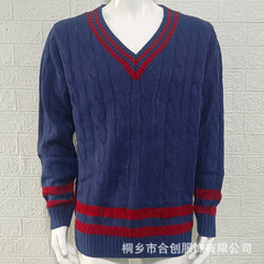 Men's striped colorblock knitted sweater