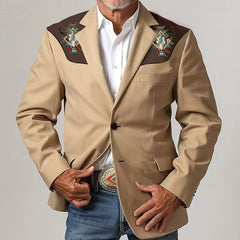 Men's Casual Printed Western Style Fashion Blazer