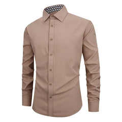 Men's Solid Color Warm Casual Simple Business Shirt