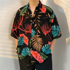 New Men's Casual Large Size Beach Vacation Hawaiian Print Shirt