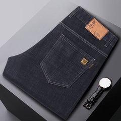 Men's Stretch Business Straight Casual Loose Jeans