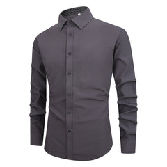 Men's Solid Color Warm Casual Simple Business Shirt