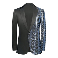 Men's Party Performance Date Wavy Sequin Shiny Casual Trendy Blazer