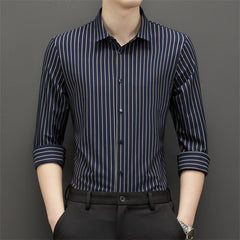 Simple Striped Non-iron Long-sleeved Shirt